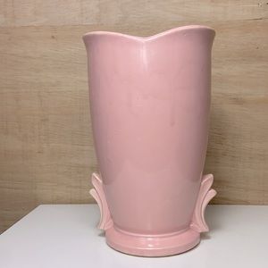 McCoy 🎀 Vintage MCM Art Deco Pink Glaze Winged Ceramic Pottery Vase Planter Art